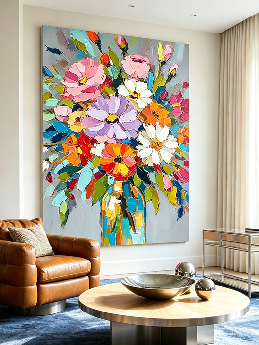 Hand-drawn floral paintings