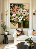 Hand-drawn floral paintings