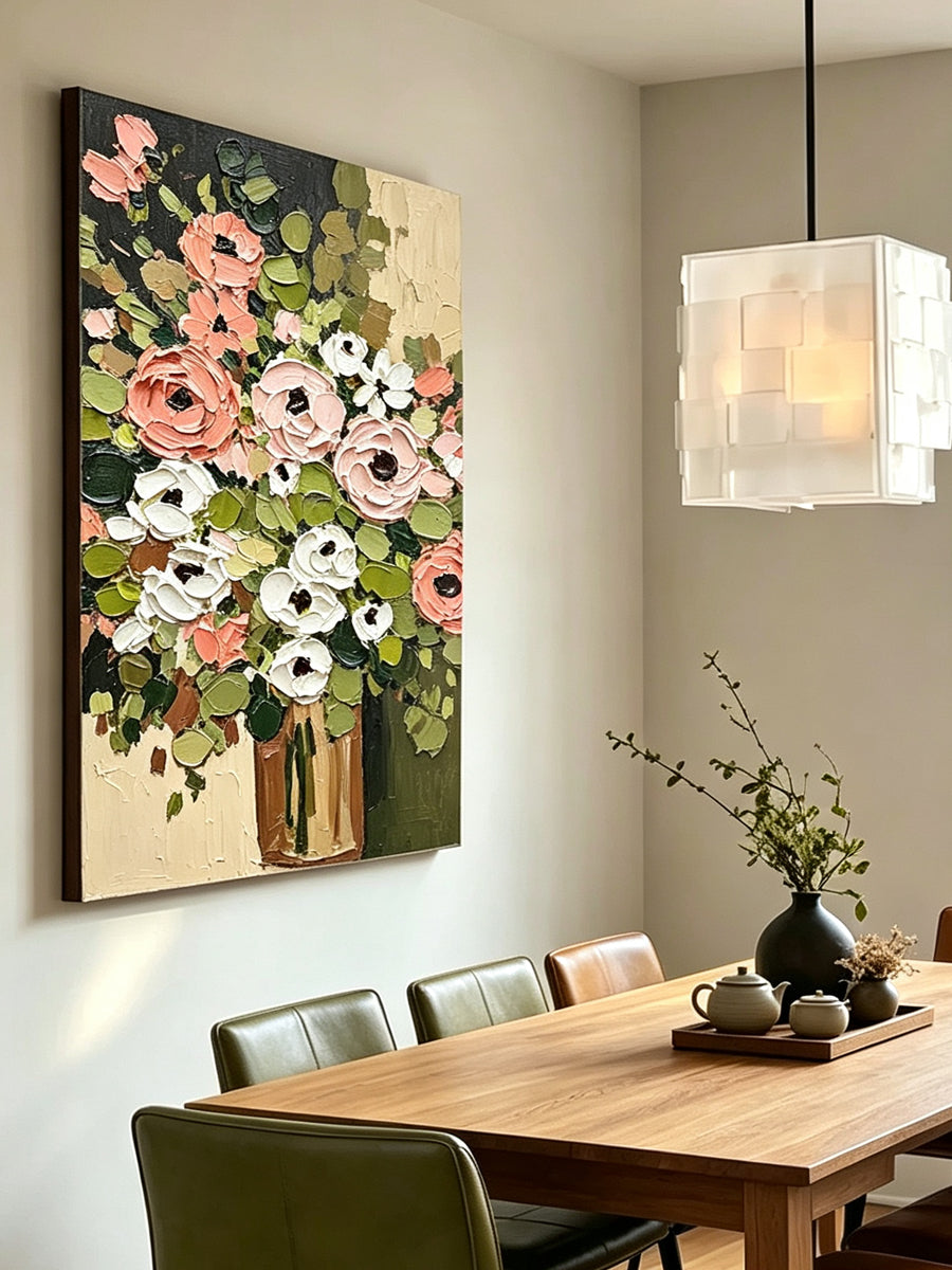 Hand-drawn floral paintings