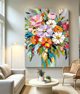 Hand-drawn floral paintings