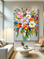 Hand-drawn floral paintings