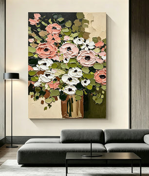 Hand-drawn floral paintings