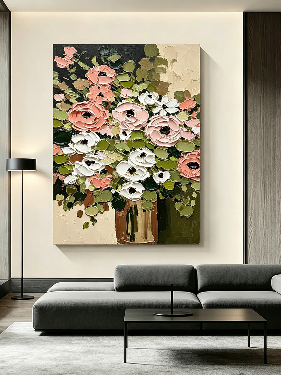 Hand-drawn floral paintings