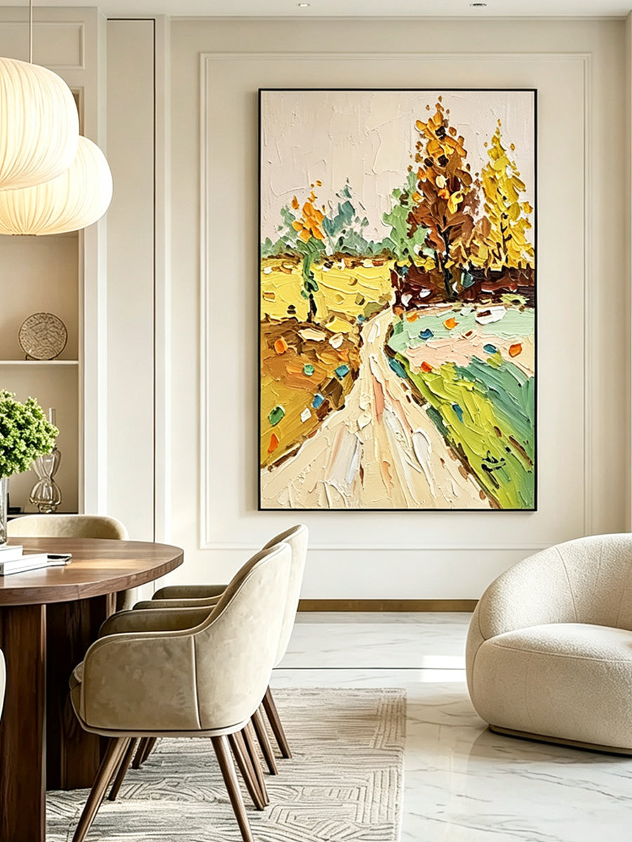Hand-drawn landscape painting