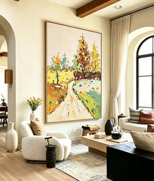 Hand-drawn landscape painting
