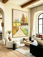 Hand-drawn landscape painting
