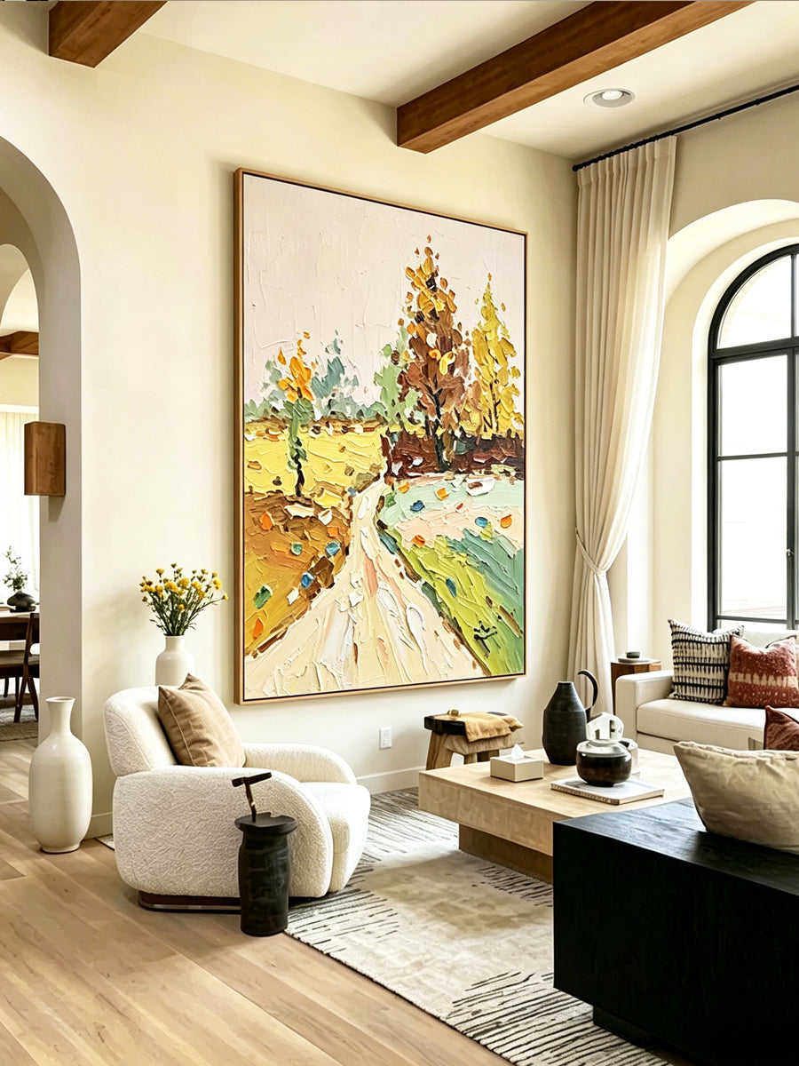 Hand-drawn landscape painting