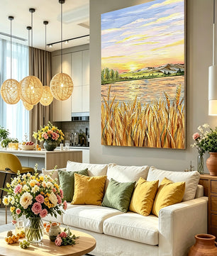 Hand-drawn landscape painting