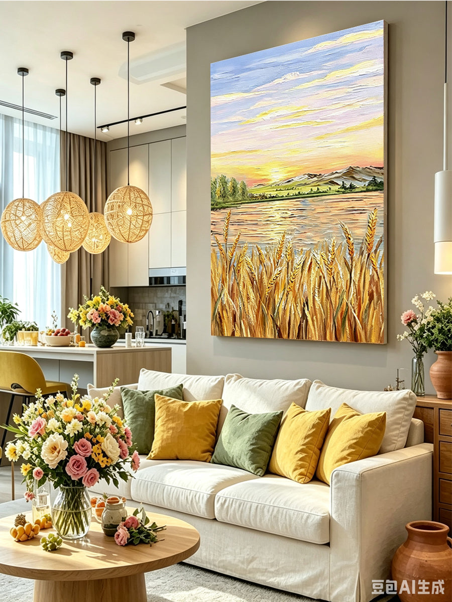 Hand-drawn landscape painting