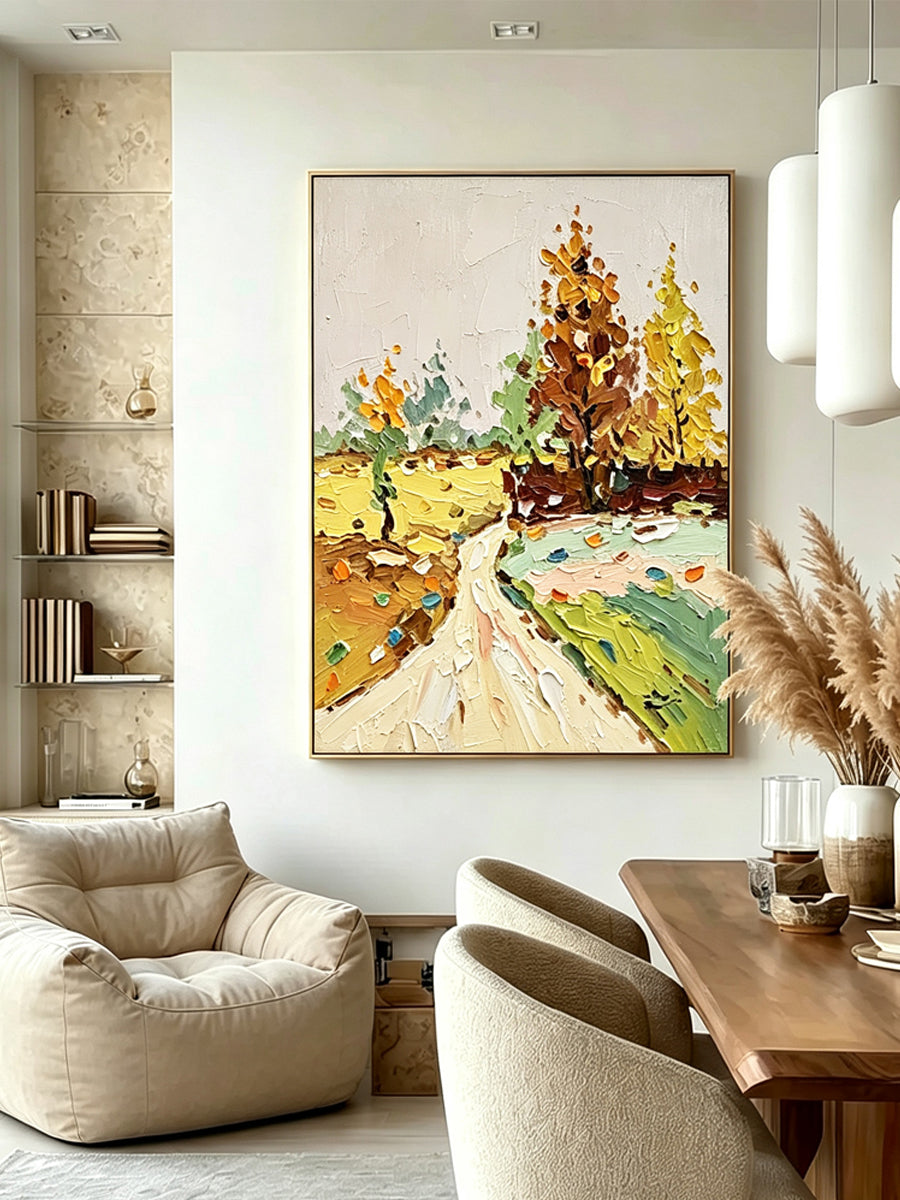 Hand-drawn landscape painting