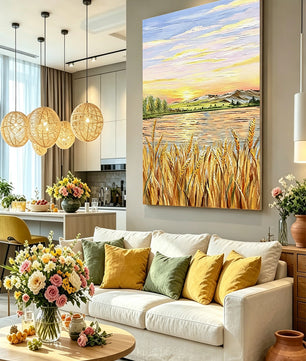 Hand-drawn landscape painting