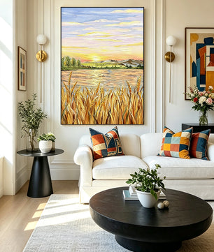 Hand-drawn landscape painting
