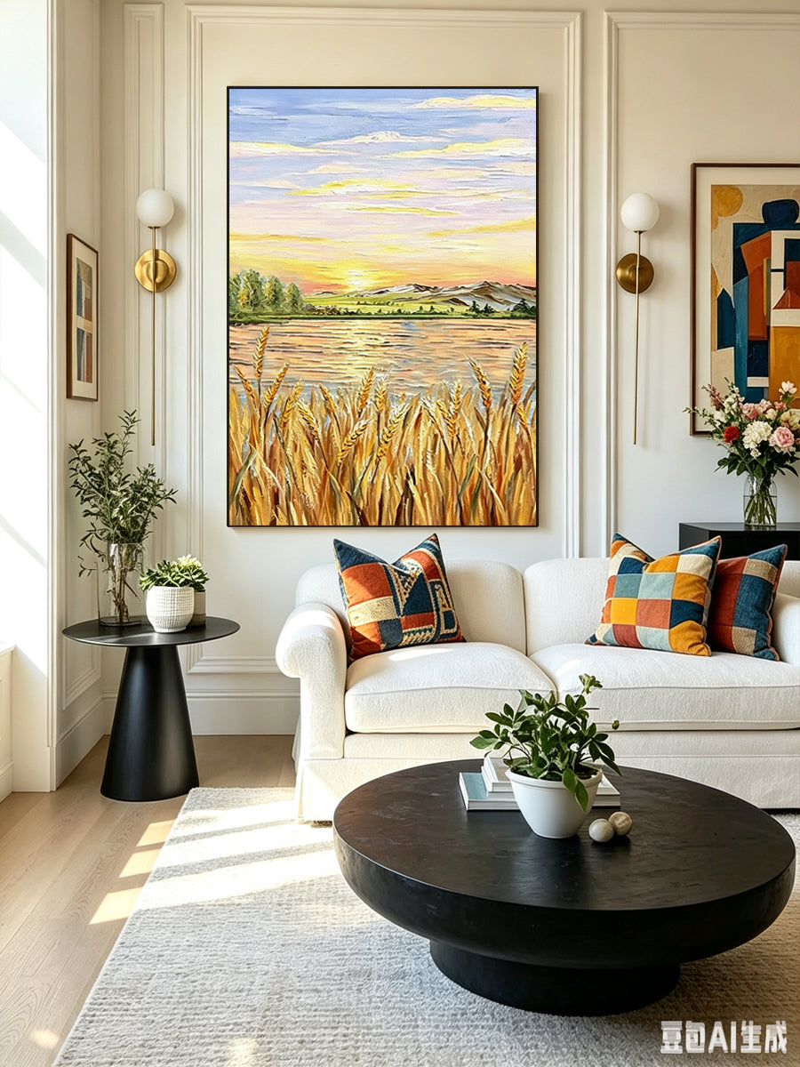Hand-drawn landscape painting