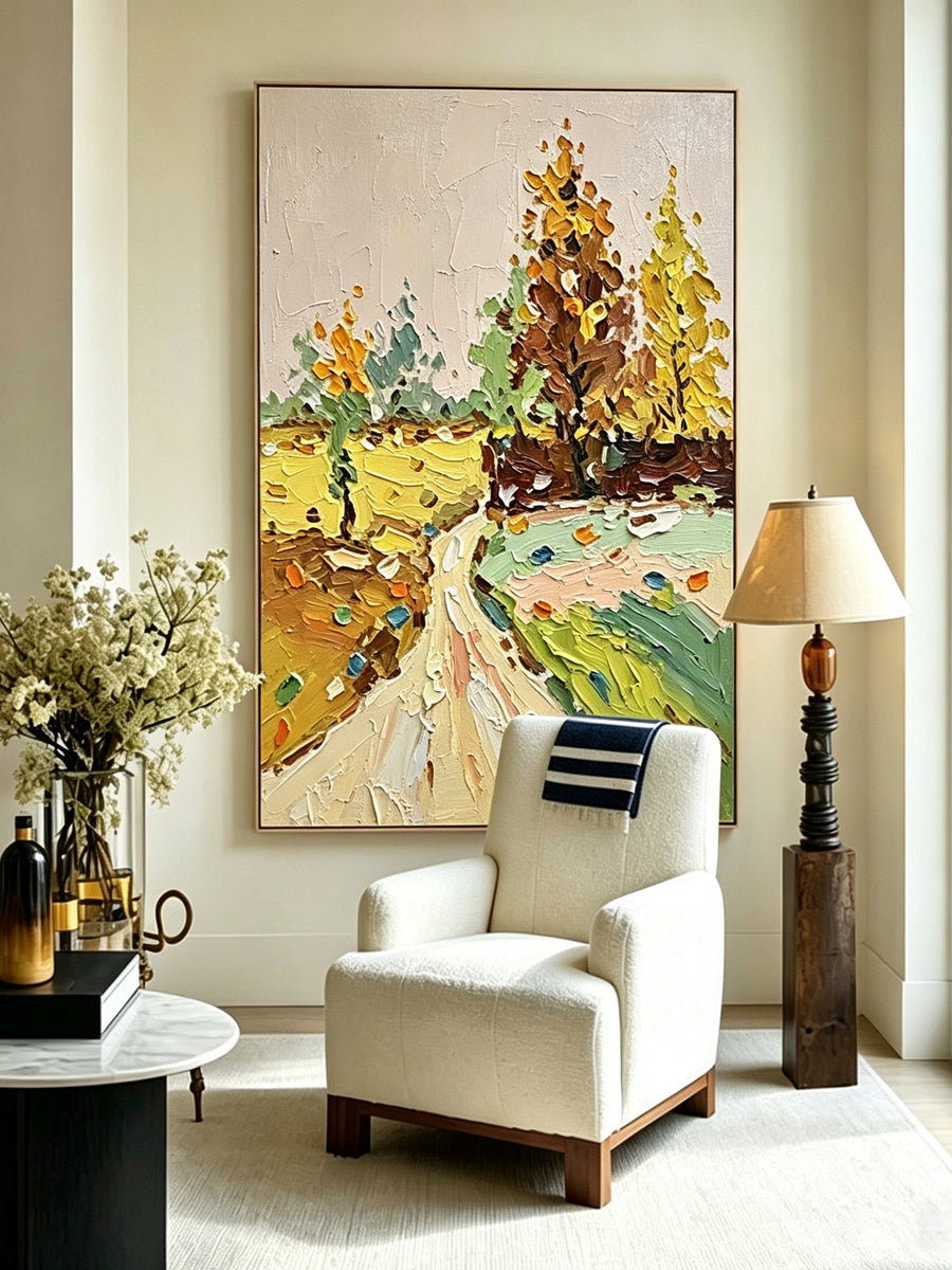 Hand-drawn landscape painting