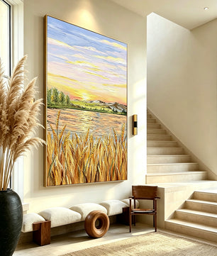 Hand-drawn landscape painting