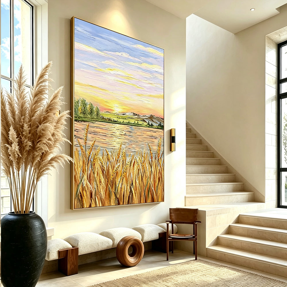 Hand-drawn landscape painting