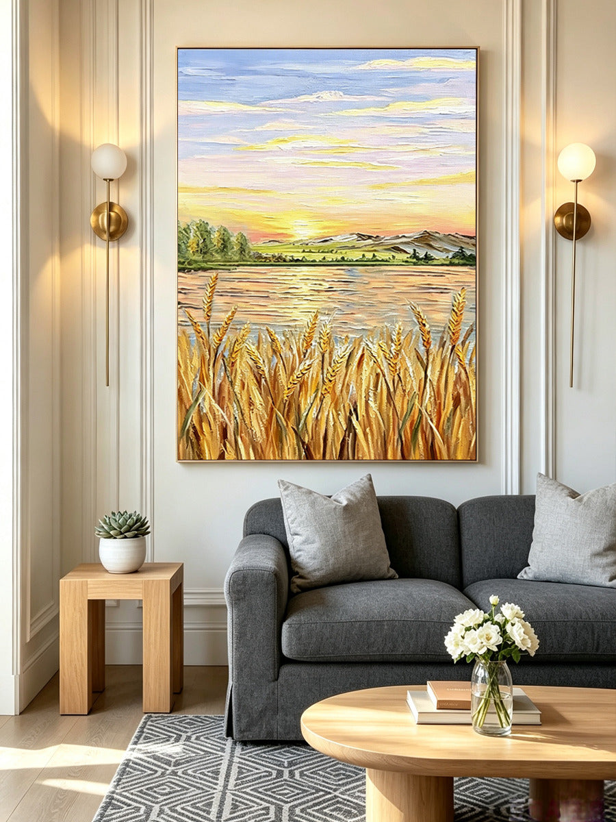 Hand-drawn landscape painting