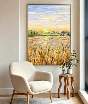 Hand-drawn landscape painting