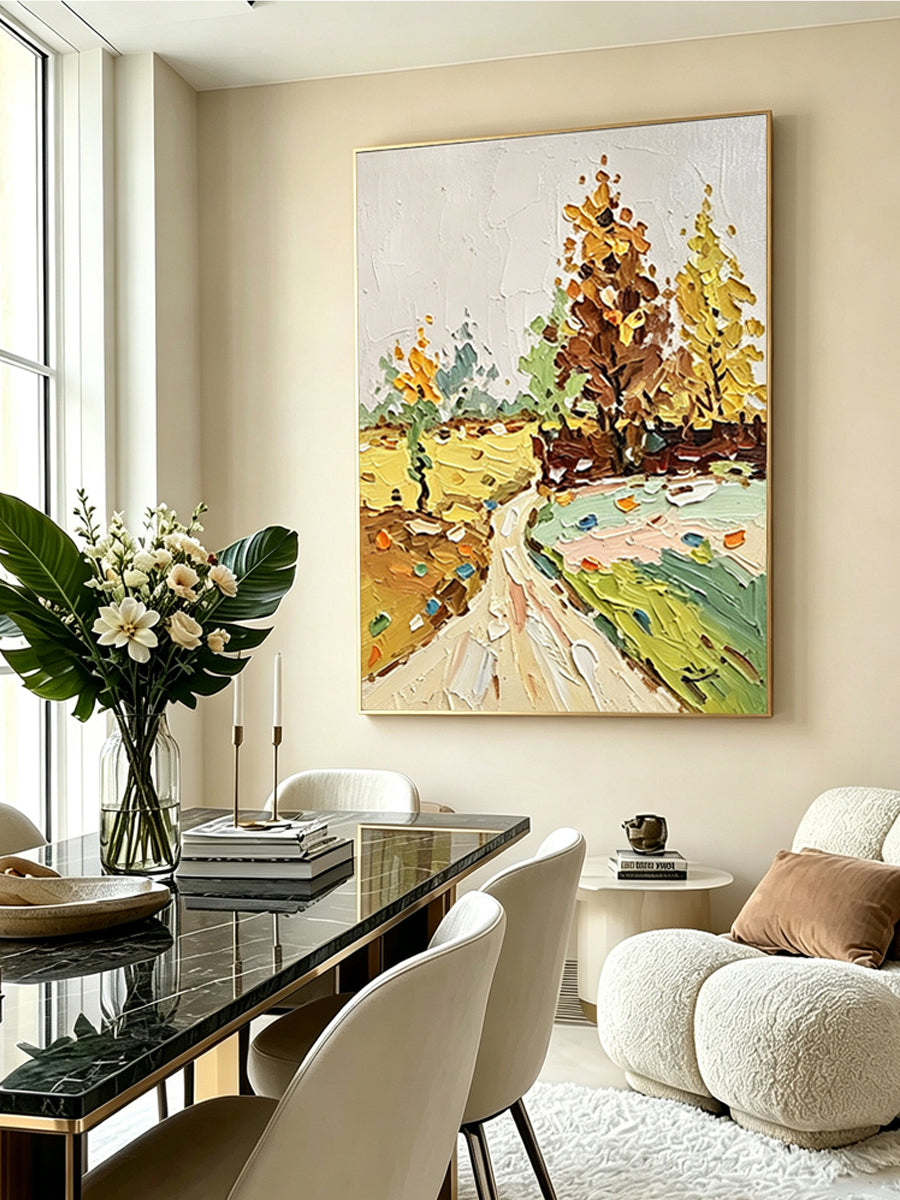 Hand-drawn landscape painting
