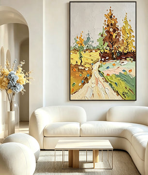 Hand-drawn landscape painting