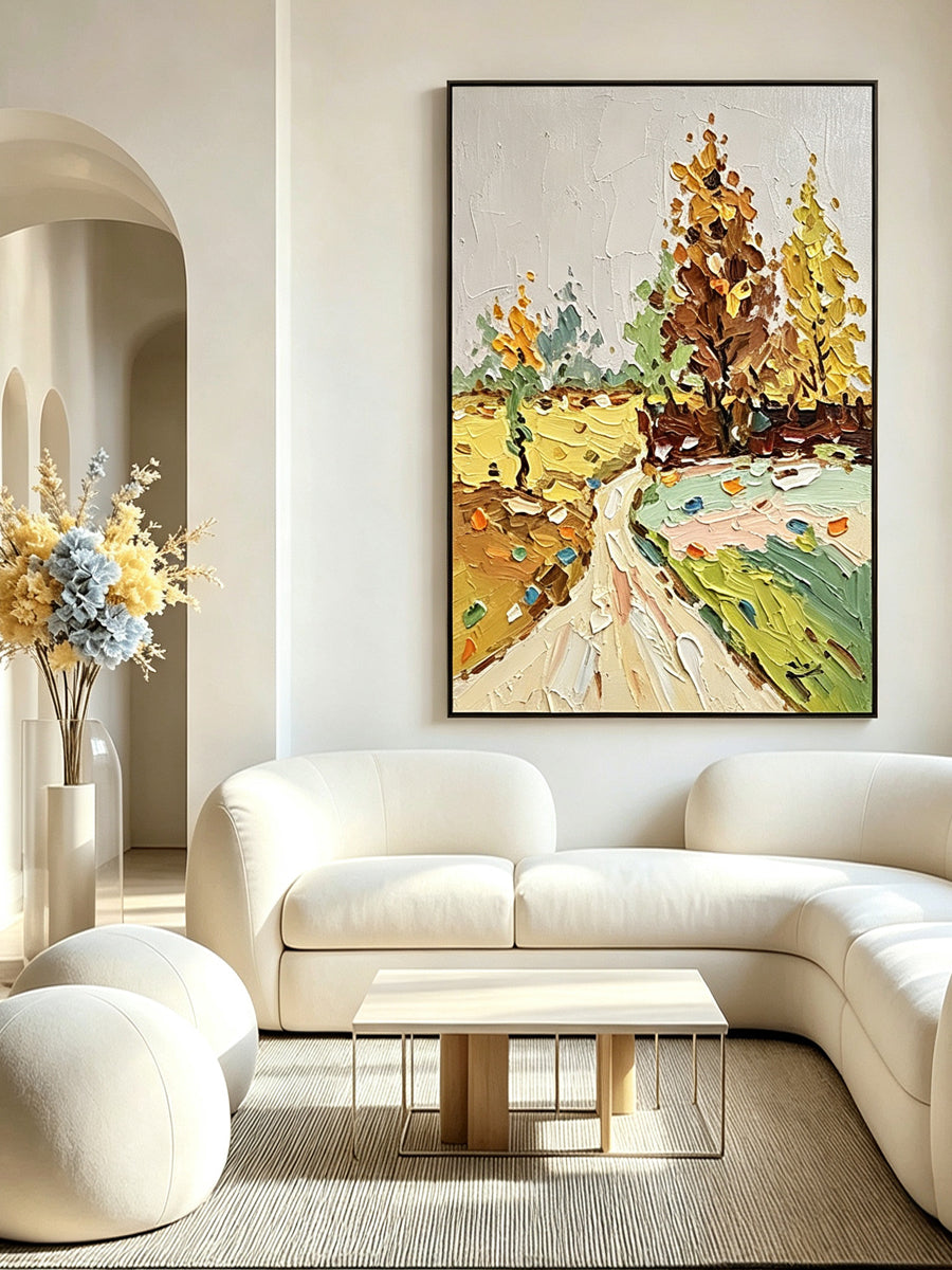 Hand-drawn landscape painting