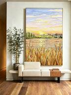 Hand-drawn landscape painting