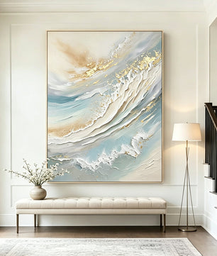Hand-Painted Abstract Ocean Decorative Painting