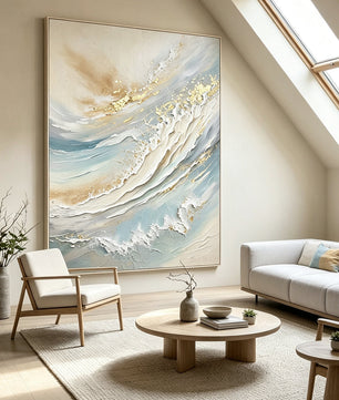 Hand-Painted Abstract Ocean Decorative Painting